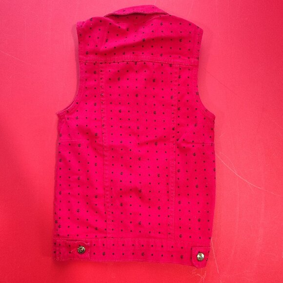 Rocawear classic jean vest red black polka dot girl size L - Picture 4 of 9